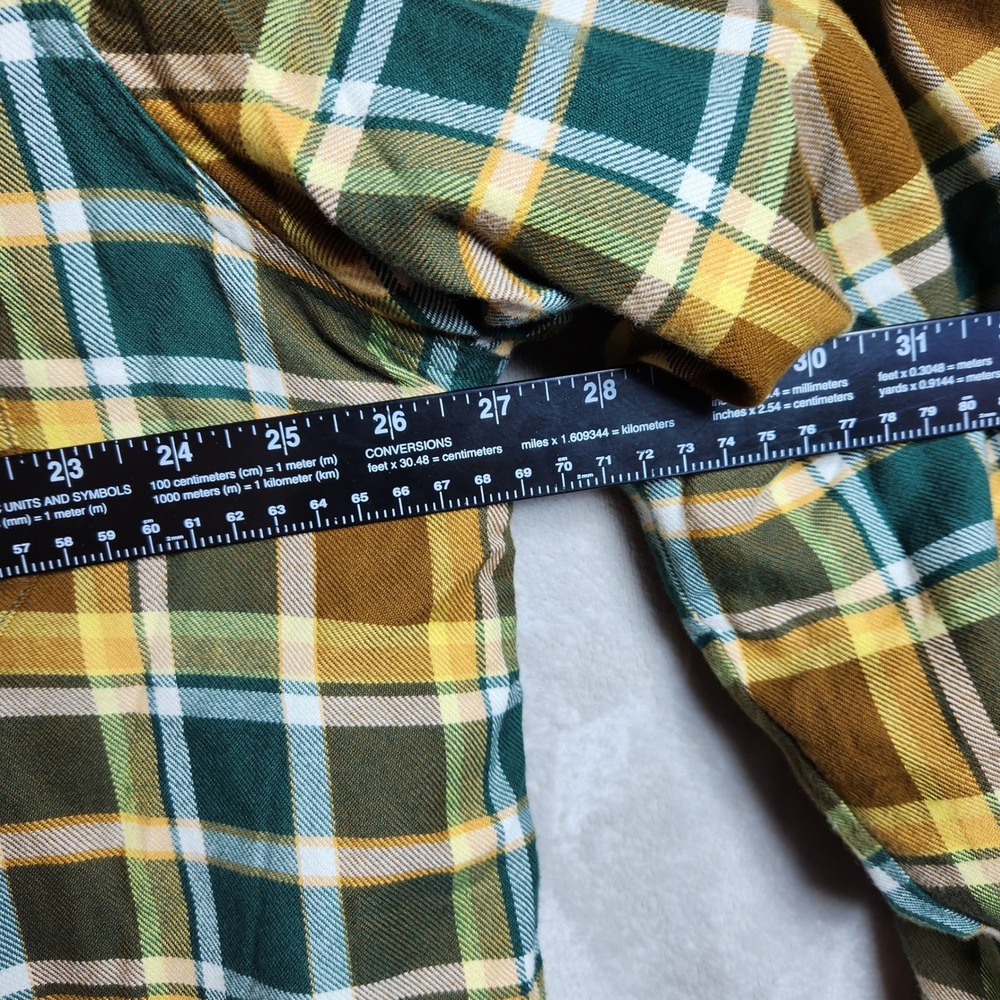 LL Bean Fleece Lined Flannel Shirt Mens XXL Allspice Plaid Snap Front Fitted NEW - Picture 9 of 10